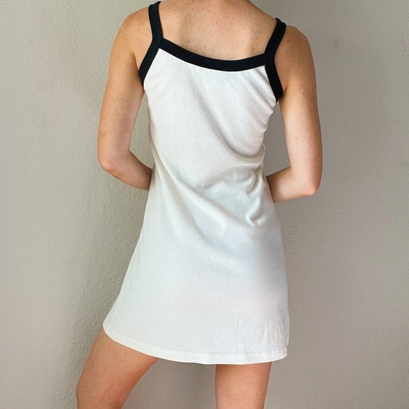 Y2K White Dolphin Encounters Bahamas Embroidered Tank Top Dress - Picture 3 of 6